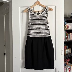 RACHEL Rachel Roy Black and White Sleeveless Mini Dress